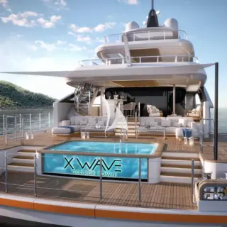 Main deck aft pool with fold-out wings - rendering