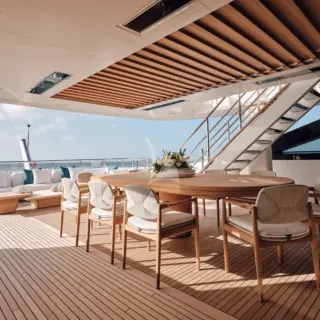 XWAVE - Bridge deck aft dining and seating area