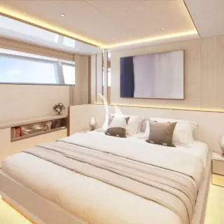 Lower deck double/twin convertible cabin - rendering