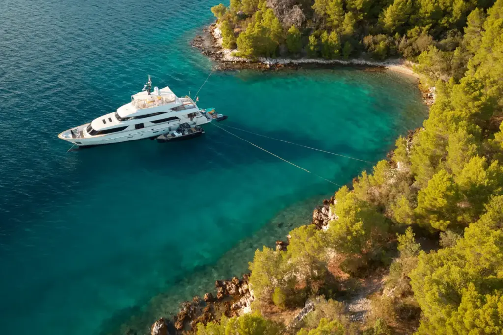 ZULU 3 moored in a bay 