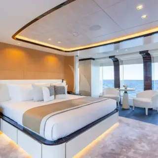 Main deck Principle's stateroom facing to Port