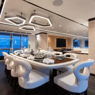 Forward still onto the formal dining area in the salon