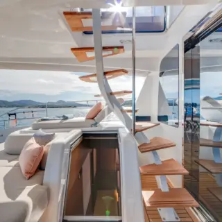 ZENIT - Main deck aft stair way leading to the flybridge