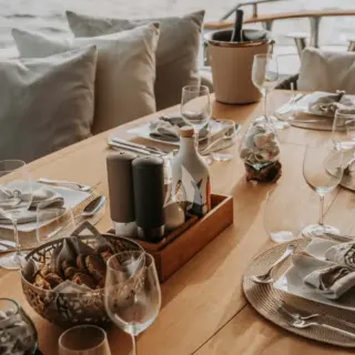 VENUS - aft deck dining detail