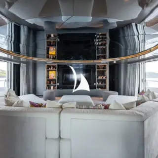 Upper saloon with cinema and balconies