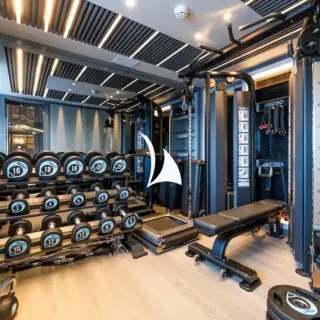 Well equipped gym on upper deck