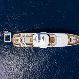Aerial view at anchor