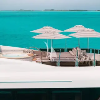 Sun Deck aerial view, forward with Jacuzzi - Ocean Club