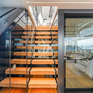 Exterior stairs to Flybridge