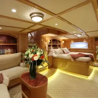 Master Suite with seating area and his/hers bath