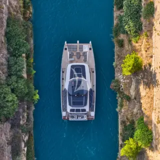Christal Mio 80 in the Corinth Canal