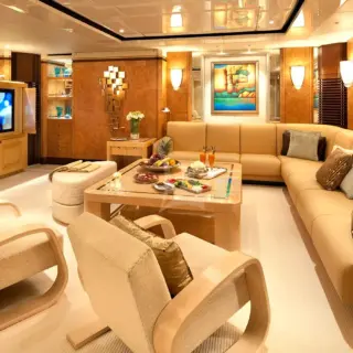 Lounge/library forward on main deck