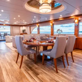 BRANDI WINE - Formal Dining looking aft (Seats 6 Guests)
