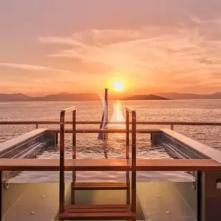 Sundeck jacuzzi at sunset