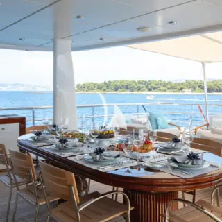 Aft deck dining area