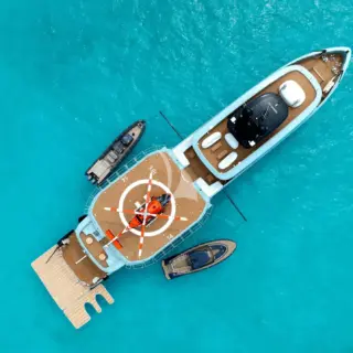 Heli on Deck with Tenders