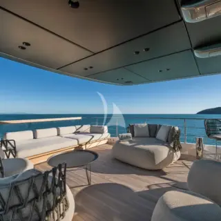 Sun deck aft seating area