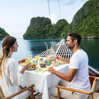 Intimate breakfast on the bow