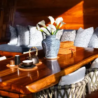 Indoor dining area in the Great Room