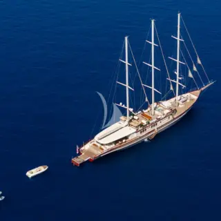 Aerial view at anchor