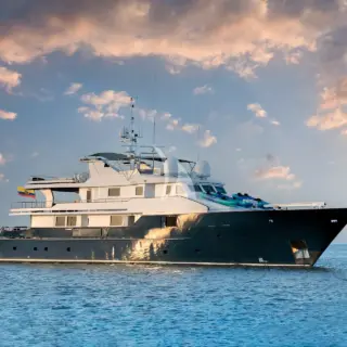Galapagos Explorer at anchor