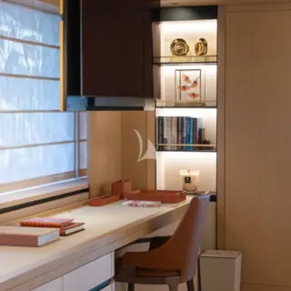 Main salon desk and TV