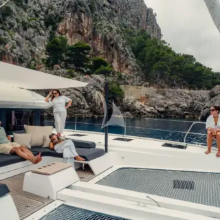 Relaxing on the foredeck