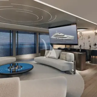 Main Salon with dropdown TV