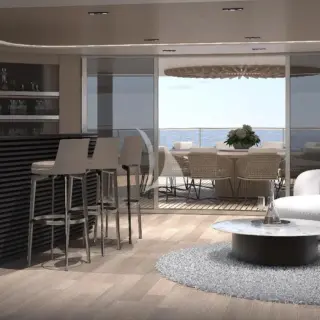 Bridge deck salon bar