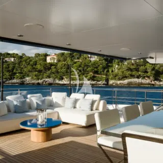 Bridge deck aft exterior seating area