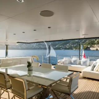 Bridge deck aft exterior dining