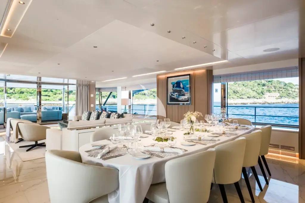 FORTITUDE 1 - Main deck interior lounge and dining area