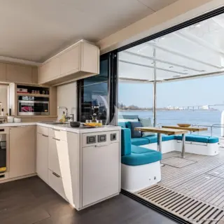 Kitchen and aft deck - Factory photo
