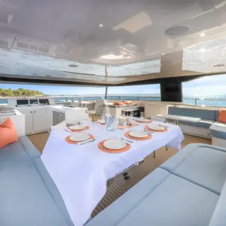 Flybridge dining area