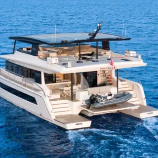 SILENT GRACE with tender stowed