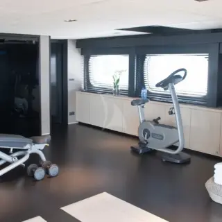 Sky Lounge configured as gym