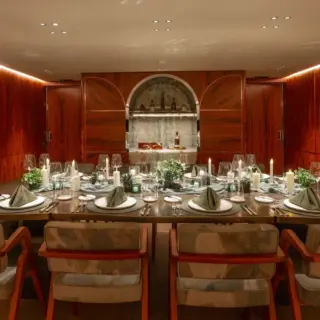 Main deck dining evening set-up