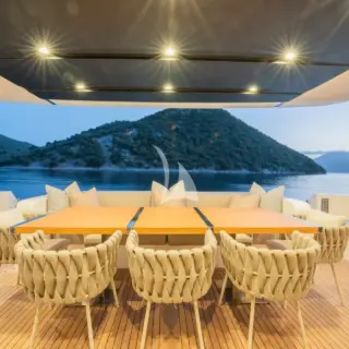 DANLOU - Main Deck Aft Dining by Night 