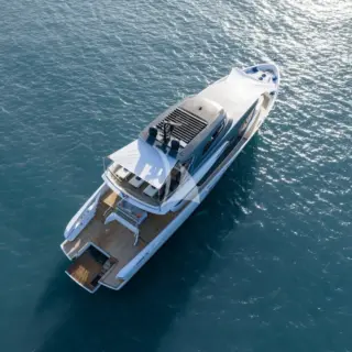 Aerial view at anchor