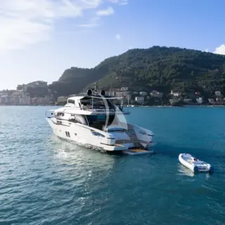 At anchor with tender