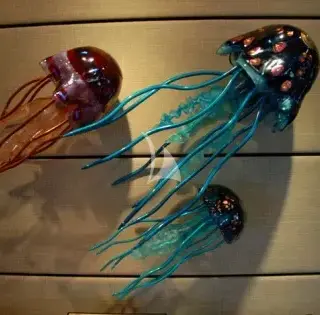 Stunning glass jellyfish wall decor