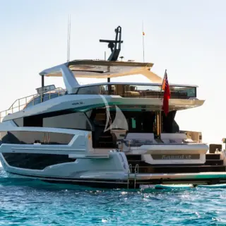 View from behind at anchor