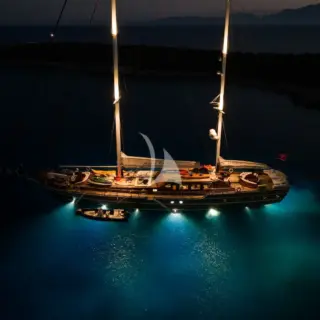 TAKE IT EASIER - Night view at anchor