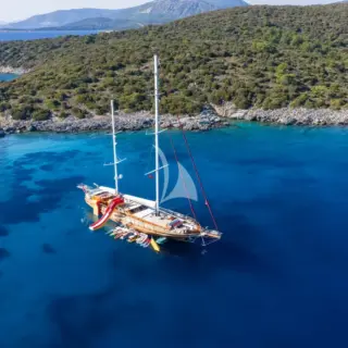 TAKE IT EASIER - At anchor with toys out