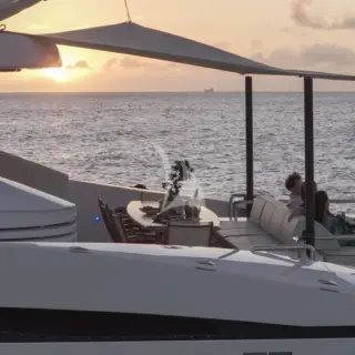 BLUE DEVIL - Main Deck Dining + Bimini