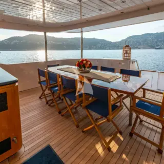 Main aft deck al freco dining