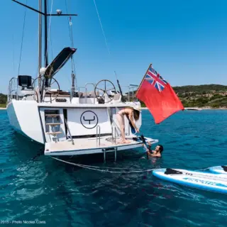 NEYINA – Stern View at Anchor