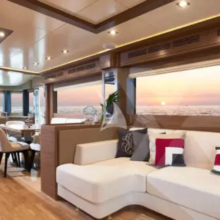 HUMILITAS II - Main saloon lounge and dining area and galley