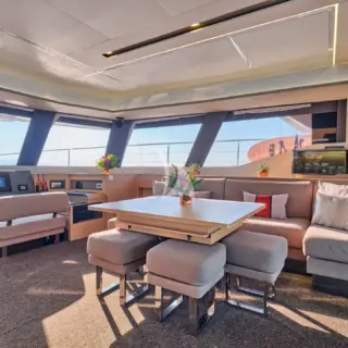 ARIVA - Main saloon which converts to a dining table