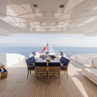 ROYALE X - aft deck dining 